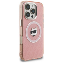 Karl Lagerfeld IML Choupette Head Logo MagSafe Case for iPhone 16 Pro Max - Pink