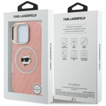 Karl Lagerfeld IML Choupette Head Logo MagSafe Case for iPhone 16 Pro Max - Pink