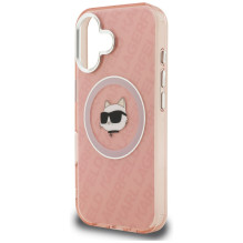 Karl Lagerfeld IML Choupette Head Logo MagSafe iPhone 16 Case - Pink