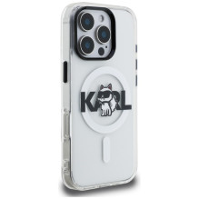 Karl Lagerfeld IML Choupette Sketch Logo MagSafe Case for iPhone 16 Pro Max - Clear
