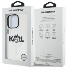 Karl Lagerfeld IML Choupette Sketch Logo MagSafe Case for iPhone 16 Pro Max - Clear