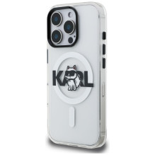 Karl Lagerfeld IML Choupette Sketch Logo MagSafe Case for iPhone 16 Pro - Clear