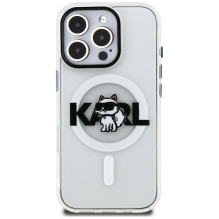 Karl Lagerfeld IML Choupette Sketch Logo MagSafe Case for iPhone 16 Pro - Clear