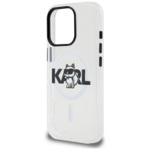 Karl Lagerfeld IML Choupette Sketch Logo MagSafe Case for iPhone 16 Pro - Clear