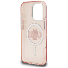 Karl Lagerfeld IML Choupette Sketch Logo MagSafe Case for iPhone 16 Pro - Pink