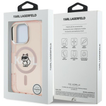 Karl Lagerfeld IML Choupette Sketch Logo MagSafe Case for iPhone 16 Pro - Pink