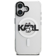 Karl Lagerfeld IML Choupette Sketch Logo MagSafe iPhone 16 Case - Clear