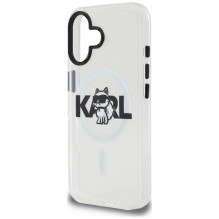 Karl Lagerfeld IML Choupette Sketch Logo MagSafe iPhone 16 Case - Clear