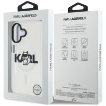 Karl Lagerfeld IML Choupette Sketch Logo MagSafe iPhone 16 Case - Clear