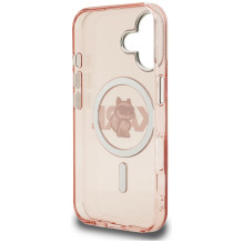 Karl Lagerfeld IML Choupette Sketch Logo MagSafe iPhone 16 Case - Pink