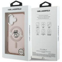 Karl Lagerfeld IML Choupette Sketch Logo MagSafe iPhone 16 Case - Pink