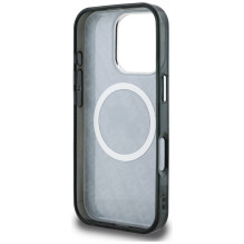 Karl Lagerfeld IML Glitter Karl &amp; Choupette Heads Logo MagSafe Case for iPhone 16 Pro Max - Black