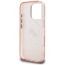 Karl Lagerfeld IML Glitter Karl &amp; Choupette Heads Logo MagSafe Case for iPhone 16 Pro - Pink