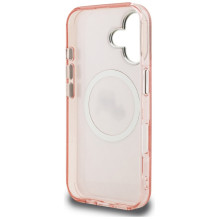 Karl Lagerfeld IML Glitter Karl &amp; Choupette Heads Logo MagSafe iPhone 16 Case - Pink