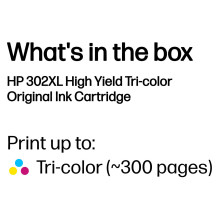 HP 302XL didelės talpos trijų spalvų originali rašalo kasetė