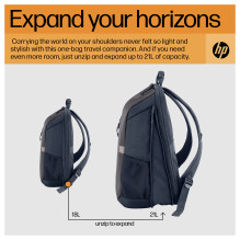 HP Travel 18 litrų 15,6 colio geležies pilkos spalvos nešiojamojo kompiuterio kuprinė