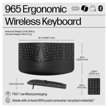 HP 965 BLK Ergonomic Wireless Keyboard