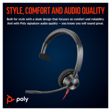 HP Poly Blackwire 3310 Monaural USB-C Headset +USB-C / A Adapter HP Poly Blackwire 3310 Monaural USB-C Headset +USB-C / A Adapter