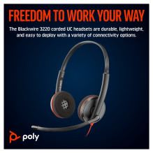 HP Poly Blackwire 3220 Stereo USB-C Headset +USB-C / A Adapter HP Poly Blackwire 3220 Stereo USB-C Headset +USB-C / A Adapter