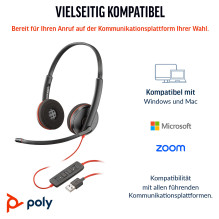 HP Poly Blackwire 3220 Stereo USB-C Headset +USB-C / A Adapter HP Poly Blackwire 3220 Stereo USB-C Headset +USB-C / A Adapter
