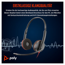 HP Poly Blackwire 3220 Stereo USB-C Headset +USB-C / A Adapter HP Poly Blackwire 3220 Stereo USB-C Headset +USB-C / A Adapter