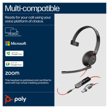 HP Poly Blackwire 5210 monofoninės USB-C ausinės + 3,5 mm kištukas + USB-C / A adapteris (didmeninė prekyba) HP Poly Blackwire 5210 monofoninės USB-C ausinės + 3,5 mm kištukas + USB-C / A adapteris (didmeninė prekyba)
