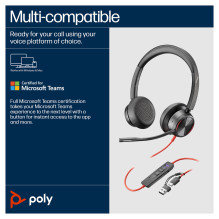 HP Poly Blackwire 8225 stereo ausinės su „Microsoft Teams“ sertifikuotomis USB-C ausinėmis + USB-C / A adapteriu HP Poly Blackwire 8225 stereo ausinės su „Microsoft Teams“ sertifikuotomis USB-C ausinėmis + USB-C / A adapteriu