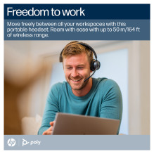 „HP Poly Voyager 4310“ sertifikuotos „Microsoft Teams“ ausinės + „BT700“ adapteris + įkrovimo stovas „HP Poly Voyager 4310“ sertifikuotos „Microsoft Teams“ ausinės + „BT700“ adapteris + įkrovimo stovas