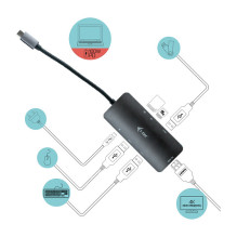 „i-tec Metal C31NANODOCKPD“ nešiojamojo kompiuterio dokas / prievadų replikatorius