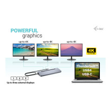 i-tec C31FLAT2PDPRO100W nešiojamojo kompiuterio dokas / prievadų replikatorius