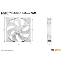 „Be Quiet!“ LIGHT WINGS LX 140 mm PWM 3 baltų žibintų komplektas