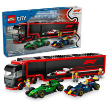 LEGO City F1 Truck with RB20 AMR24 F1 Cars