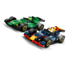 LEGO City F1 sunkvežimis su RB20 ir AMR24 F1 automobiliais