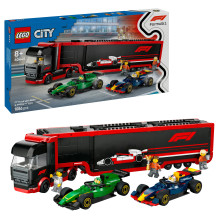 LEGO City F1 Truck with RB20 AMR24 F1 Cars
