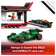 LEGO City F1 Truck with RB20 AMR24 F1 Cars