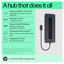 HP universalus USB-C kelių prievadų šakotuvas HP universalus USB-C kelių prievadų šakotuvas