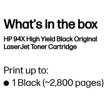 HP 94X didelės talpos juoda originali LaserJet tonerio kasetė