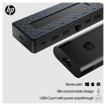 HP universalus USB-C šakotuvas ir nešiojamojo kompiuterio įkroviklis HP universalus USB-C šakotuvas ir nešiojamojo kompiuterio įkroviklis