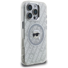 „Karl Lagerfeld IML“ „Karl Head“ logotipo „MagSafe“ dėklas, skirtas „iPhone 16 Pro Max“ – pilkas