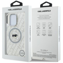 Karl Lagerfeld IML Karl Head Logo MagSafe Case for iPhone 16 Pro Max - Gray