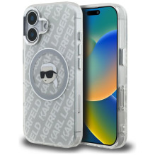 „Karl Lagerfeld IML Karl Head Logo MagSafe“ dėklas, skirtas „iPhone 16“ – pilkas