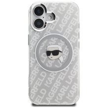 Karl Lagerfeld IML Karl Head Logo MagSafe Case for iPhone 16 - Gray