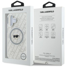 Karl Lagerfeld IML Karl Head Logo MagSafe Case for iPhone 16 - Gray