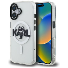 „Karl Lagerfeld IML Karl Sketch Logo MagSafe“ dėklas, skirtas „iPhone 16“ – skaidrus