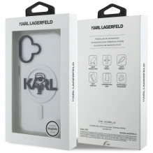 „Karl Lagerfeld IML Karl Sketch Logo MagSafe“ dėklas, skirtas „iPhone 16“ – skaidrus