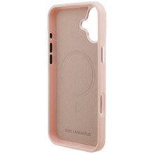 Karl Lagerfeld Initial &amp; Metal Logo MagSafe Case for iPhone 16 Plus - Pink