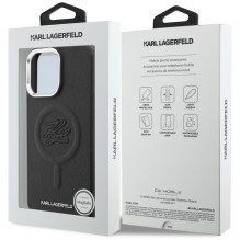 Karl Lagerfeld įspaustų žiedo inicialų „MagSafe“ dėklas, skirtas „Samsung Galaxy S26“ – juodas