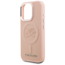 Karl Lagerfeld Initial &amp; Metal Logo MagSafe Case for iPhone 16 Pro Max - Pink