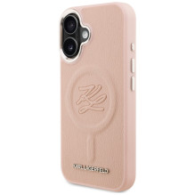 Karl Lagerfeld Initial &amp; Metal Logo MagSafe iPhone 16 Case - Pink