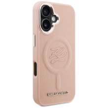 Karl Lagerfeld Initial &amp; Metal Logo MagSafe iPhone 16 Case - Pink
